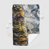 岩の上の若い毛皮のシール ゴルフタオル (インサイチュ)