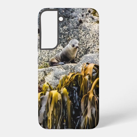 岩の上の若い毛皮のシール SAMSUNG GALAXYケース (裏面)