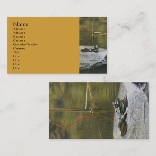 岩の上の蛙 – 自然写真名刺 名刺 (正面/裏面)