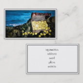 岩の上の金ゴールドの宝箱 名刺 (正面/裏面)