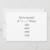 岩の上の金ゴールドの宝箱 招待状 (裏面)