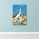 岩の上の雪の緑 キャンバスプリント (インサイチュ (ウッドフロア))