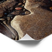 岩の中で絶滅した鳥の化石 – AI Art ポスター (コーナー)