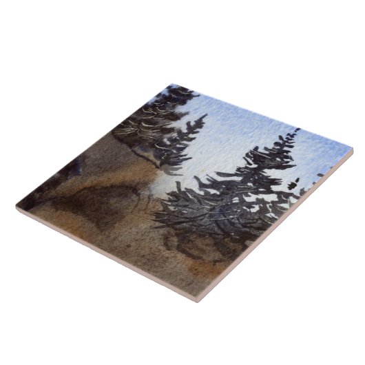 岩の中に松の山 タイル (側面)