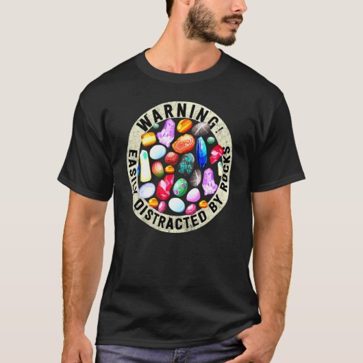 岩の地質学に容易に気を取られる Tシャツ (正面)