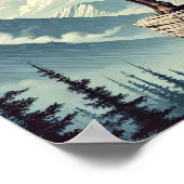 岩の多いアウトクロップの上のヒツジ ポスター (角)