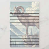 岩の多いアウトクロップの上のヒツジ 便箋 (裏面)