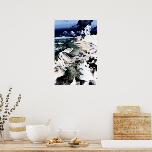岩の多いビーチ ポスター (キッチン)