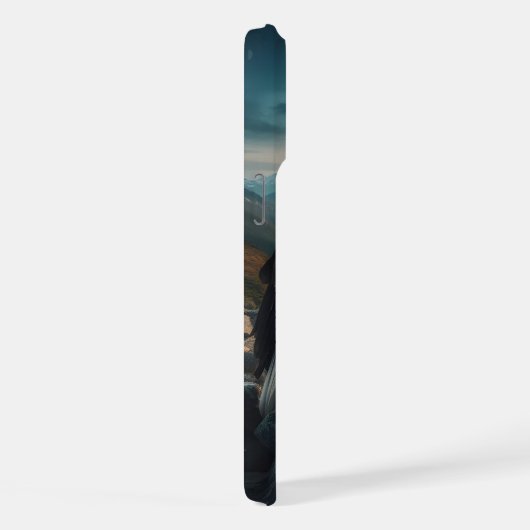 岩の多い地形に止まったワシ iPhoneケース (右側面)