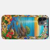 岩の多い海岸線に沈む夕日 Case-Mate iPhoneケース (裏面(横))