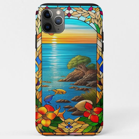 岩の多い海岸線に沈む夕日 Case-Mate iPhoneケース (裏面)