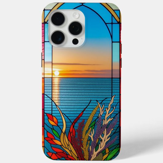 岩の多い海岸線に沈む夕日 Case-Mate iPhoneケース (裏面)