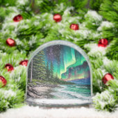 岩の多い海岸線の上の北の光 (クリスマス)