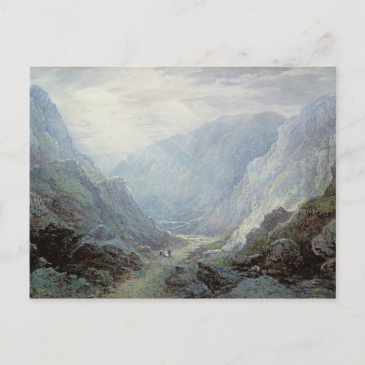 岩の多い荒野を通って小道に休んでいる姿 ポストカード (正面)