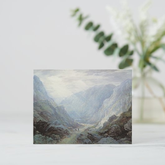 岩の多い荒野を通って小道に休んでいる姿 ポストカード (スタンド正面)