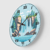 岩の山の壁の時計の滝 ラージ壁時計 (傾斜)