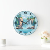 岩の山の壁の時計の滝 ラージ壁時計 (ホーム)