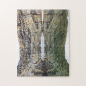 岩の崖の壁の反射の池3自然 ジグソーパズル (縦)