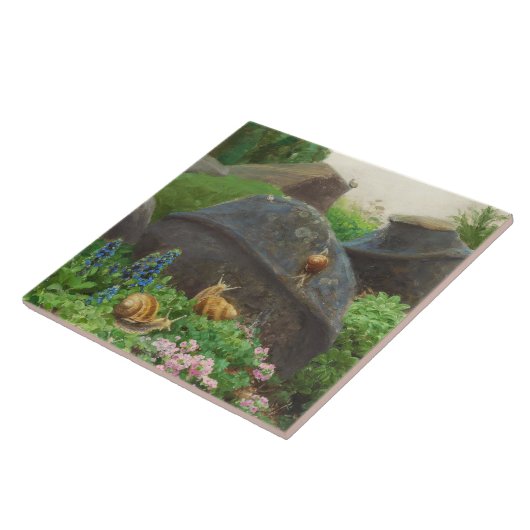 岩の庭のカタツムリ(H.A. Brendekilde) タイル (側面)