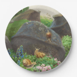 岩の庭のカタツムリ(H.A. Brendekilde) ペーパープレート