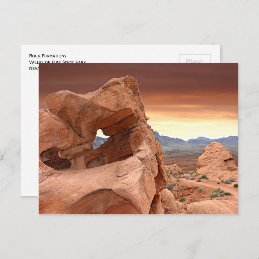 岩の形成、ネバダ州の谷の火災州公園 ポストカード (正面/裏面)