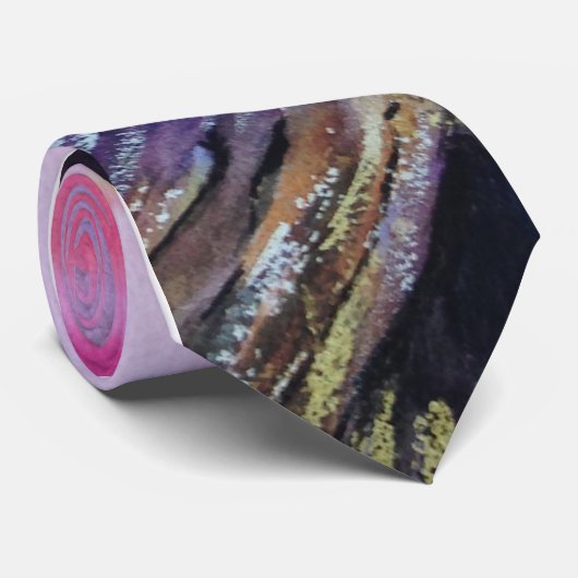 岩の後ろの夕日 ネクタイ (ロール)