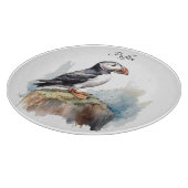 岩の水の色のパフィン、カスタム カッティングボード (角)