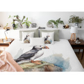 岩の水の色のパフィン、カスタム クッション