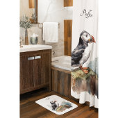 岩の水の色のパフィン、カスタム バスマット