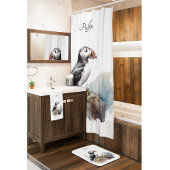 岩の水の色のパフィン、カスタム バスマット