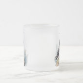 岩の水の色のパフィン、カスタム フロストグラスマグカップ (中央)