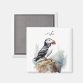 岩の水の色のパフィン、カスタム マグネット (正面/裏面)