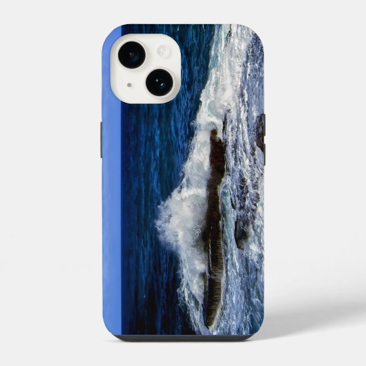 岩の波打ち際ケース iPhoneケース (裏面)