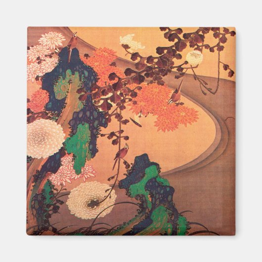 岩の流れによる菊（1760年） マグネット (正面)