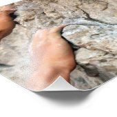 岩の登山者の手を閉じる フォトプリント            (角)