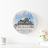 岩の美しいイスラム聖地のドーム ラージ壁時計 (ホーム)