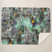 岩の色、ミントグリーンからグレーの主 シェルパブランケット (正面(横))