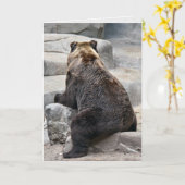 岩の誕生日のユーモアにグリズリーベア カード (黄色い花)