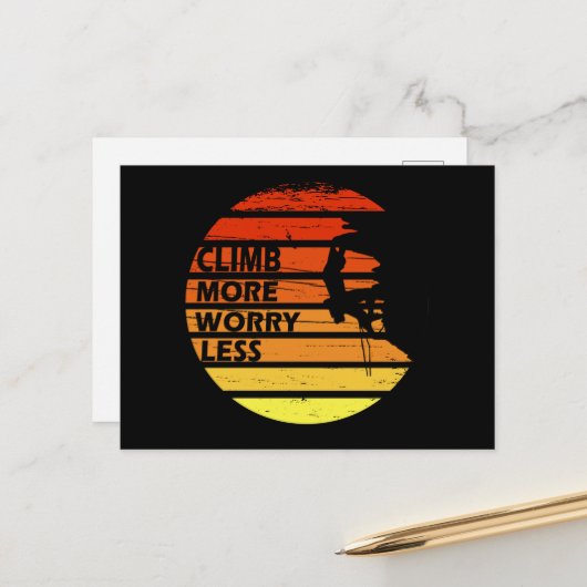 岩やる気を起こさせる登山ことわざ シーズンポストカード (正面/裏面インサイチュ)