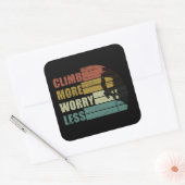 岩やる気を起こさせる登山ことわざ スクエアシール (封筒)