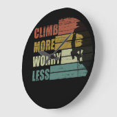 岩やる気を起こさせる登山ことわざ ラージ壁時計 (傾斜)