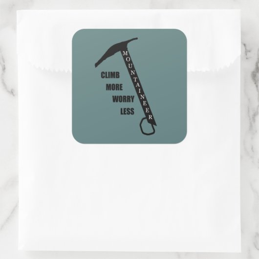 岩やる気を起こさせる登山ロッククライミングことわざ スクエアシール (バッグ)