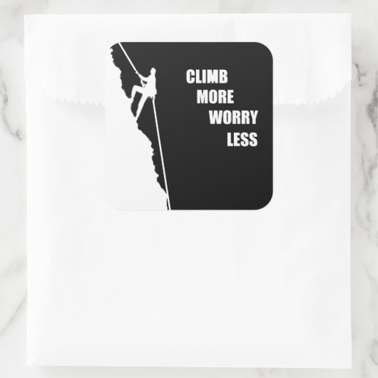 岩やる気を起こさせる登山ロッククライミングことわざ スクエアシール (バッグ)