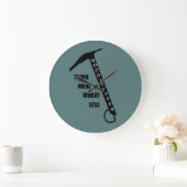 岩やる気を起こさせる登山ロッククライミングことわざ ラージ壁時計 (ホーム)