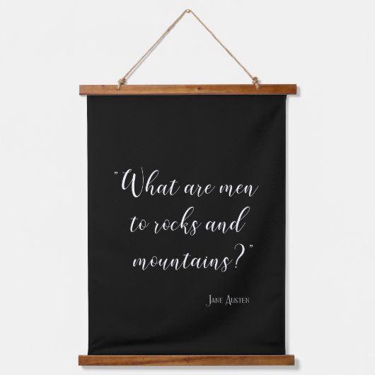 岩や山に人は何だジェーン・オースティン 吊り下げ型タペストリー (正面)