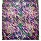 岩や石筍を派手な色でシミュレート シャワーカーテン (正面)