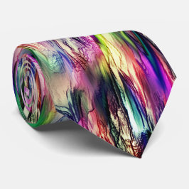 岩や石筍を派手な色でシミュレート ネクタイ