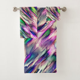 岩や石筍を派手な色でシミュレート バスタオルセット