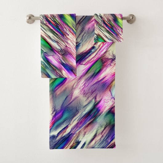 岩や石筍を派手な色でシミュレート バスタオルセット (インサイチュ)