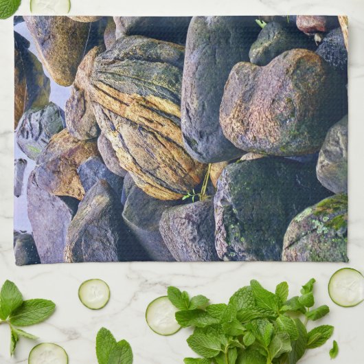 岩カラフル岩 キッチンタオル (折り畳み)